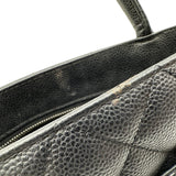 シャネル CHANEL 復刻トート A01804 6番台 ブラック シルバー金具 キャビアスキン レディース トートバッグ
