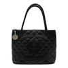 シャネル CHANEL 復刻トート A01804 6番台 ブラック シルバー金具 キャビアスキン レディース トートバッグ