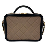 シャネル CHANEL CCフィリグリースモールヴァニティ A93342 24番台 ベージュ/ブラック ゴールド金具 キャビアスキン レディース ショルダーバッグ