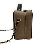 シャネル CHANEL CCフィリグリースモールヴァニティ A93342 24番台 ベージュ/ブラック ゴールド金具 キャビアスキン レディース ショルダーバッグ