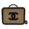 シャネル CHANEL CCフィリグリースモールヴァニティ A93342 24番台 ベージュ/ブラック ゴールド金具 キャビアスキン レディース ショルダーバッグ
