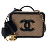 シャネル CHANEL CCフィリグリースモールヴァニティ A93342 24番台 ベージュ/ブラック ゴールド金具 キャビアスキン レディース ショルダーバッグ
