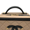 シャネル CHANEL CCフィリグリースモールヴァニティ A93342 24番台 ベージュ/ブラック ゴールド金具 キャビアスキン レディース ショルダーバッグ