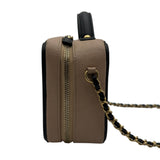シャネル CHANEL CCフィリグリースモールヴァニティ A93342 24番台 ベージュ/ブラック ゴールド金具 キャビアスキン レディース ショルダーバッグ