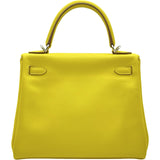 エルメス HERMES ケリー25 内縫い B刻印 ライム シルバー金具 スイフト レディース ハンドバッグ ショルダーバッグ