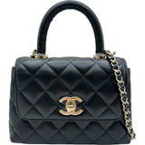 シャネル CHANEL ココハンドルエクストラミニ AP4244 ブラック ゴールド金具 ラムスキン レディース ショルダーバッグ