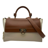 サルヴァトーレ・フェラガモ Salvatore Ferragamo ソフィア ミディアム 21D543 ベージュ/ブラウン ゴールド金具 レザー レディース ショルダーバッグ