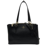 コーチ COACH レザーハンドバッグ F57520 ブラック レザー レディース ハンドバッグ