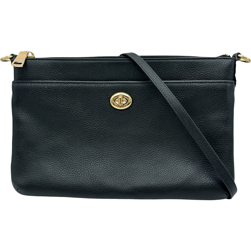 コーチ COACH ポリークロスボディバッグ C3376 ブラック レザー