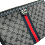 バレンシアガ BALENCIAGA ザ ハッカープロジェクトポーチ 680382 ブラック BBロゴキャンバス メンズ ポーチ