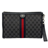 バレンシアガ BALENCIAGA ザ ハッカープロジェクトポーチ 680382 ブラック BBロゴキャンバス メンズ ポーチ