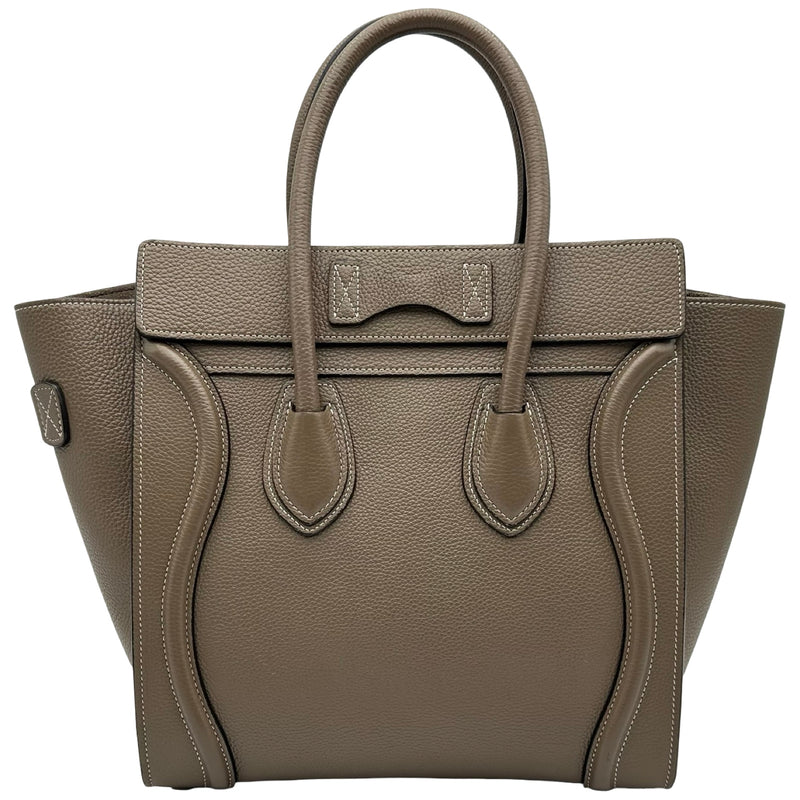 セリーヌ CELINE ラゲージマイクロ グレージュ レザー レディース 