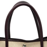 エルメス HERMES ガーデンパーティPM □D刻印 ブラウン シルバー金具 トワル レディース ハンドバッグ