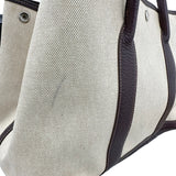 エルメス HERMES ガーデンパーティPM □D刻印 ブラウン シルバー金具 トワル レディース ハンドバッグ