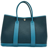 エルメス HERMES ガーデンパーティTPM B刻印 ブルーオーシャン/ブルーイズミール シルバー金具 トワル/ネゴンダ レディース ハンドバッグ