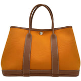 エルメス HERMES ガーデンパーティTPM C刻印 アプリコット/ゴールド シルバー金具 トワル/ネゴンダ レディース ハンドバッグ