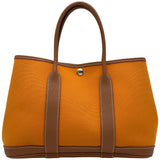 エルメス HERMES ガーデンパーティTPM C刻印 アプリコット/ゴールド シルバー金具 トワル/ネゴンダ レディース ハンドバッグ