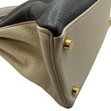 エルメス HERMES ケリー32 内縫い トリコロール □G刻印 タバックキャメル/ショコラ/アルジル ゴールド金具 トリヨン レディース ショルダーバッグ