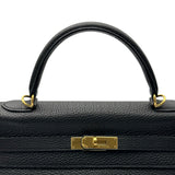 エルメス HERMES ケリー35 内縫い □M刻印 ブラック ゴールド金具 トリヨン レディース ショルダーバッグ
