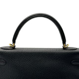エルメス HERMES ケリー35 内縫い □M刻印 ブラック ゴールド金具 トリヨン レディース ショルダーバッグ
