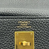 エルメス HERMES ケリー35 内縫い □M刻印 ブラック ゴールド金具 トリヨン レディース ショルダーバッグ