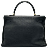 エルメス HERMES ケリー35 内縫い □M刻印 ブラック ゴールド金具 トリヨン レディース ショルダーバッグ