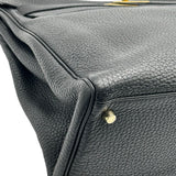 エルメス HERMES ケリー35 内縫い □M刻印 ブラック ゴールド金具 トリヨン レディース ショルダーバッグ