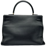 エルメス HERMES ケリー35 内縫い □B刻印 ブラック ゴールド金具 トリヨン レディース ショルダーバッグ