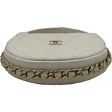 シャネル CHANEL マトラッセチェーンアラウンドミニポーチ ホワイト ゴールド金具 ラムレザー レディース ハンドバッグ