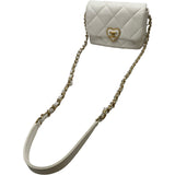 シャネル CHANEL マトラッセハートロックチェーンショルダー AS3979 ホワイト ゴールド金具 ラムレザー レディース ショルダーバッグ