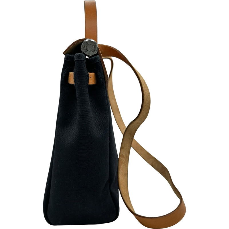 エルメス HERMES エールバッグPM □E刻印 ブラック/ゴールド トワル