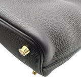 エルメス HERMES ピコタンロックPM W刻印 プルノワール ゴールド金具 トリヨン レディース ハンドバッグ