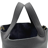 エルメス HERMES ピコタンロックPM W刻印 プルノワール ゴールド金具 トリヨン レディース ハンドバッグ