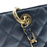 シャネル CHANEL GSTチェーントートバッグ A50995 18番台 ブラック ゴールド金具 キャビアスキン レディース トートバッグ