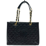 シャネル CHANEL GSTチェーントートバッグ A50995 18番台 ブラック ゴールド金具 キャビアスキン レディース トートバッグ