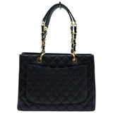 シャネル CHANEL GSTチェーントートバッグ A50995 18番台 ブラック ゴールド金具 キャビアスキン レディース トートバッグ