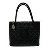 シャネル CHANEL 復刻トート A01804 6番台 ブラック シルバー金具 キャビアスキン レディース トートバッグ