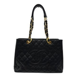 シャネル CHANEL GSTチェーントートバッグ A50995 14番台 ブラック ゴールド金具 キャビアスキン レディース トートバッグ