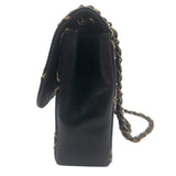 シャネル CHANEL ワイルドステッチ フラップチェーンバッグ A14687 ブラック ゴールド金具 カーフスキン レディース ショルダーバッグ