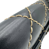 シャネル CHANEL ワイルドステッチ フラップチェーンバッグ A14687 ブラック ゴールド金具 カーフスキン レディース ショルダーバッグ