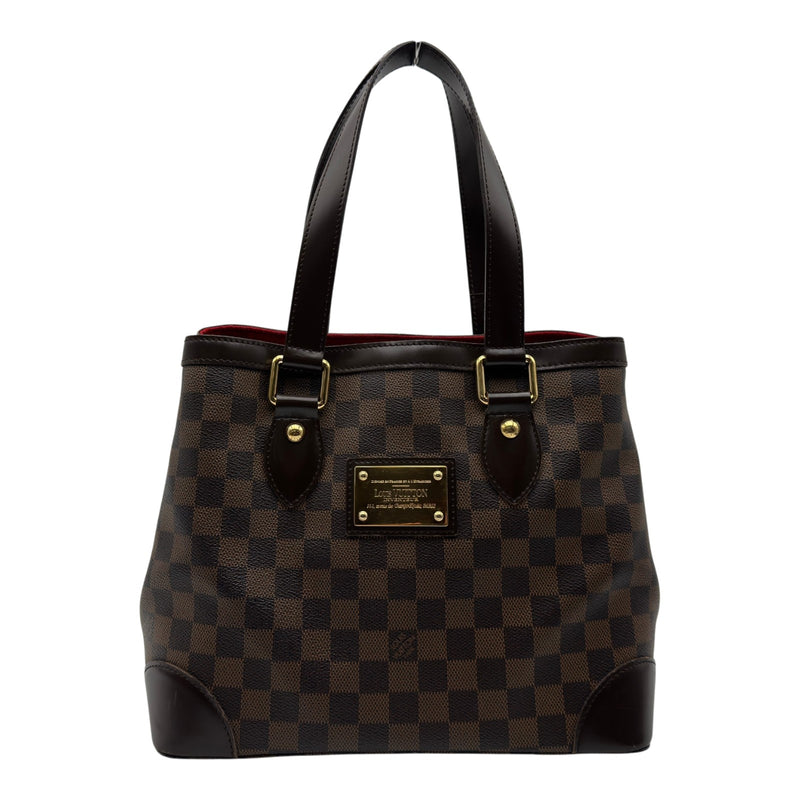 極上美品✨ルイヴィトン ダミエ ハムステッドPM トートバッグ 茶 ロゴプレート ルイ・ヴィトン LOUIS VUITTON ハムステッドPM N51205 ブラウン ダミエ