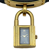 エルメス HERMES ケリーウォッチ KE1.201 ブルー ゴールドメッキ クオーツ レディース 腕時計