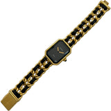 シャネル CHANEL プルミエール S H0001 ブラック ゴールドプレーテッド クオーツ レディース 腕時計