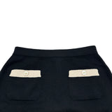 シャネル CHANEL ココマークボタンバイカラーカシミヤニットセットアップ P80669/P80739 ブラック カシミヤ レディース セットアップ