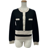 シャネル CHANEL ココマークボタンバイカラーカシミヤニットセットアップ P80669/P80739 ブラック カシミヤ レディース セットアップ