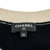 シャネル CHANEL ココマークボタンバイカラーカシミヤニットセットアップ P80669/P80739 ブラック カシミヤ レディース セットアップ