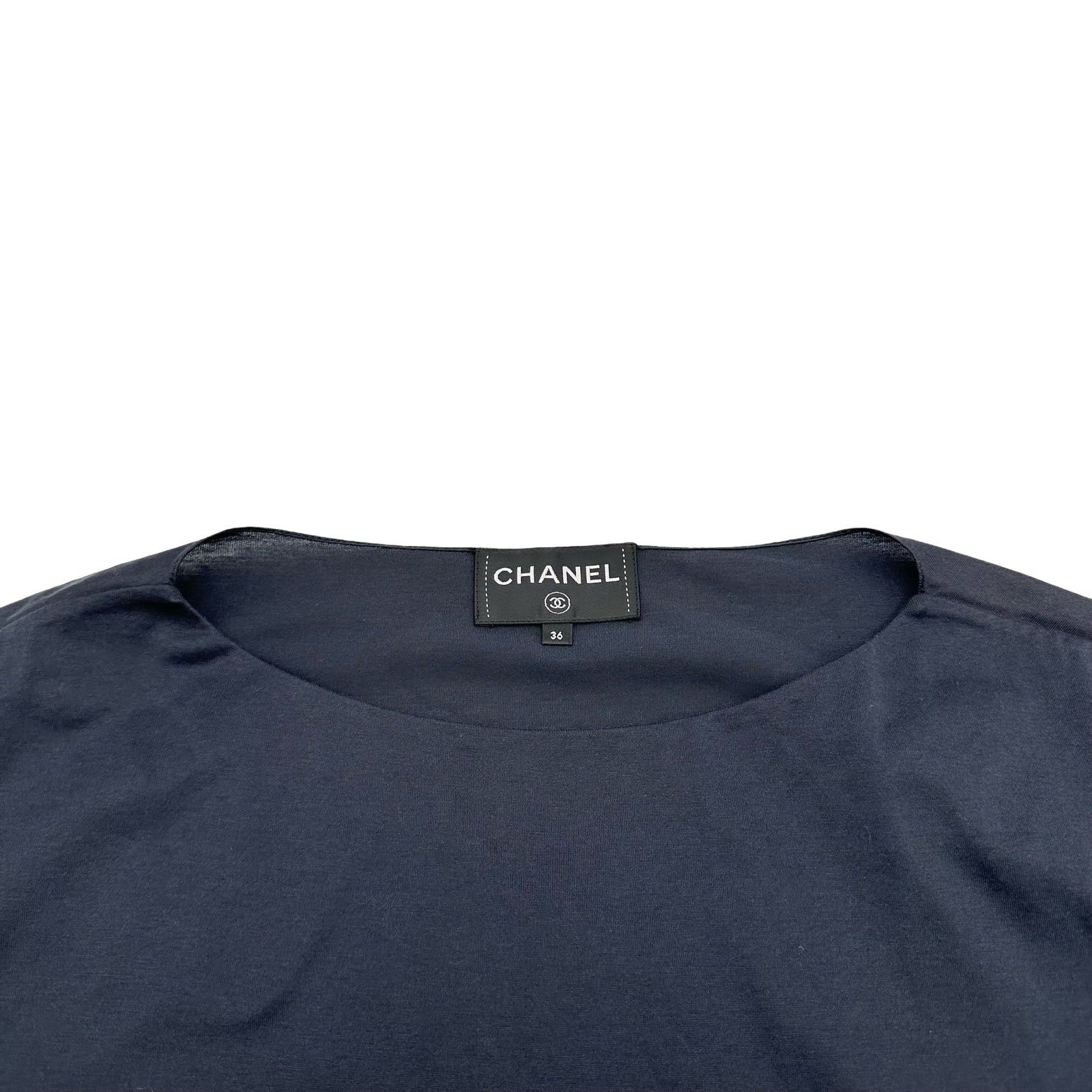 シャネル CHANEL ココマークパール半袖Tシャツ P70021 ネイビー
