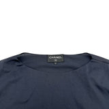 シャネル CHANEL ココマークパール半袖Tシャツ P70021 ネイビー コットン レディース 半袖Ｔシャツ