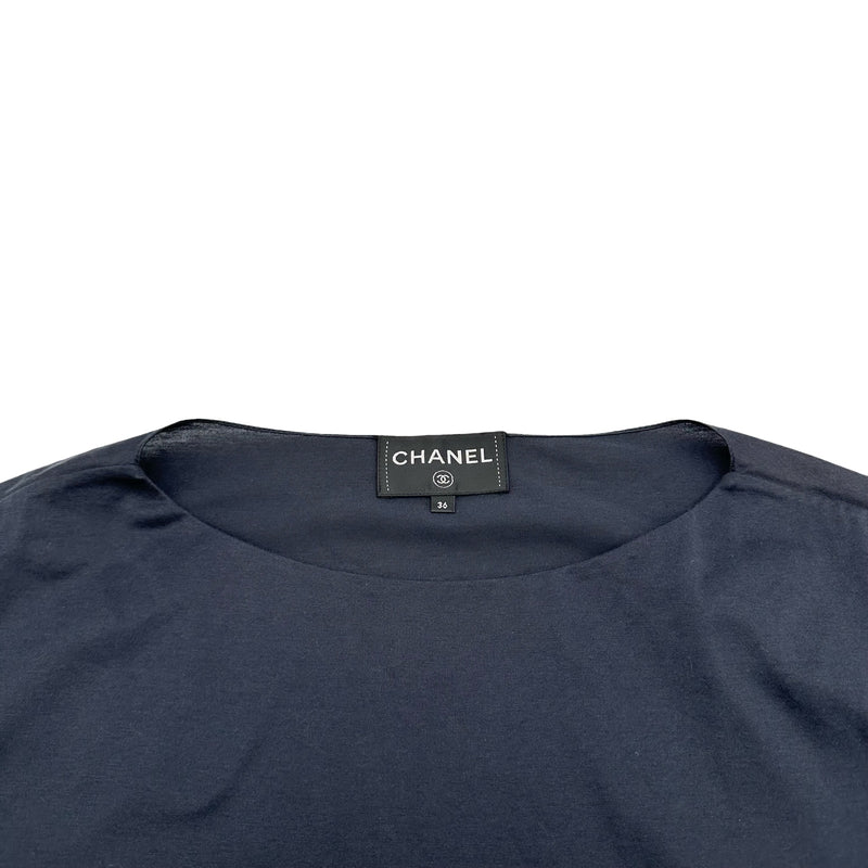シャネル CHANEL ココマークパール半袖Tシャツ P70021 ネイビー