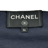 シャネル CHANEL ココマークパール半袖Tシャツ P70021 ネイビー コットン レディース 半袖Ｔシャツ
